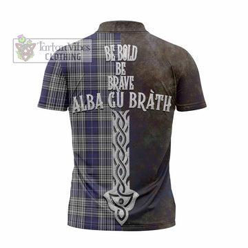 Napier Tartan Family Crest Zipper Polo Shirt Alba Gu Brath Be Brave Lion Ancient Style - Tartan Vibes Clothing