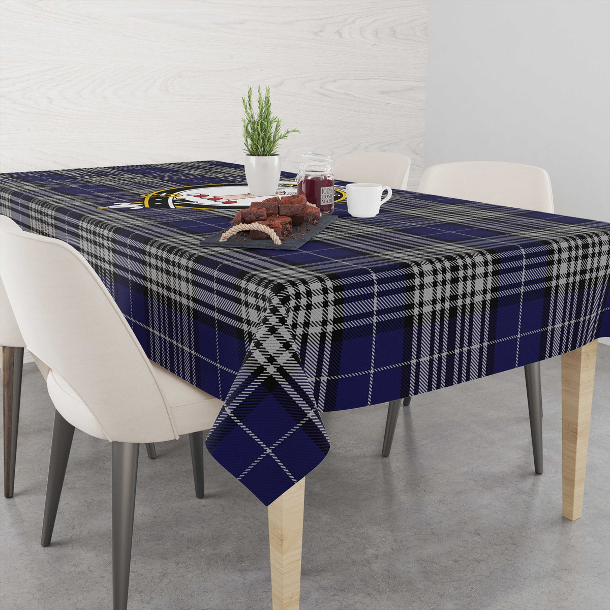 Napier Tartan Tablecloth with Family Crest M 39.4"x59"(100x150cm) - Tartan Vibes Clothing
