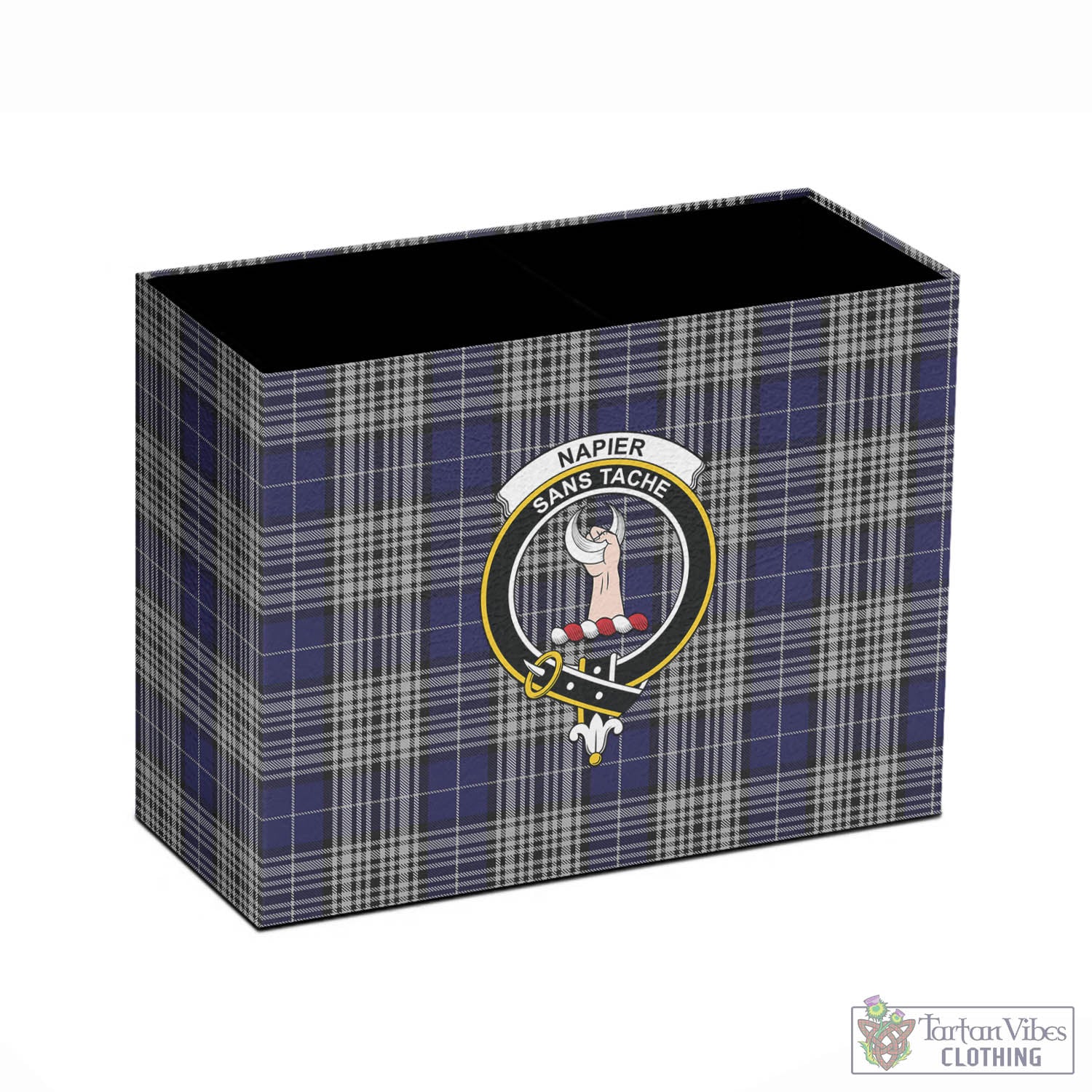 Tartan Vibes Clothing Napier Tartan Pen Holder with Family Crest