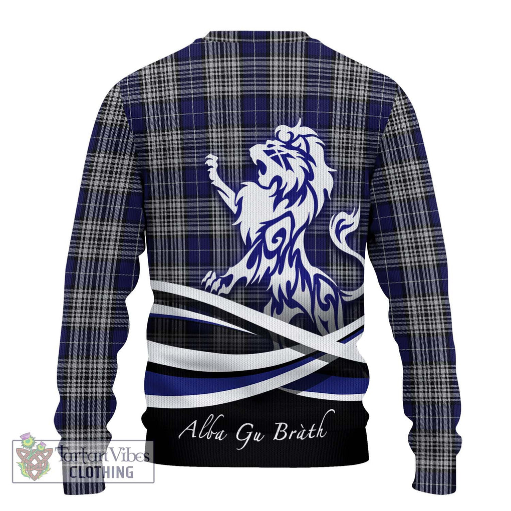 Napier Tartan Knitted Sweater with Alba Gu Brath Regal Lion Emblem - Tartanvibesclothing Shop