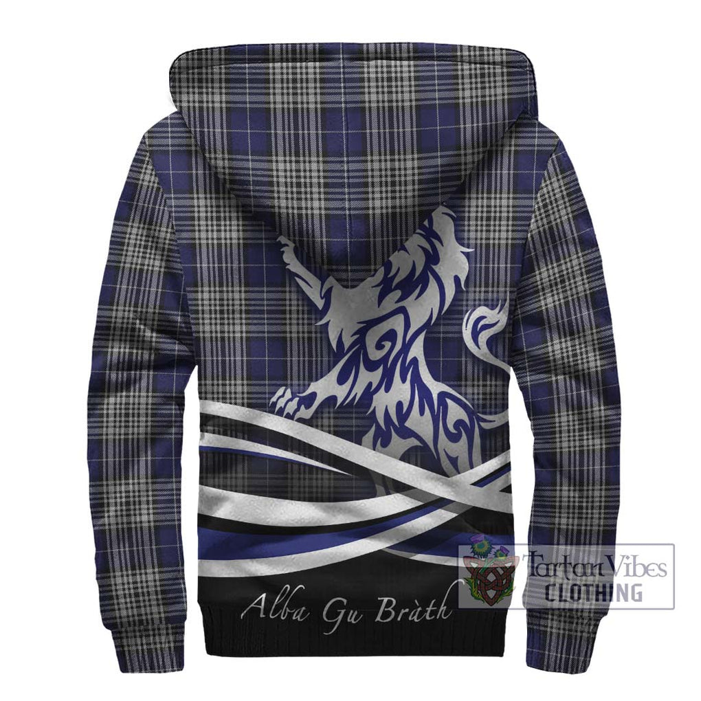 Napier Tartan Sherpa Hoodie with Alba Gu Brath Regal Lion Emblem - Tartan Vibes Clothing