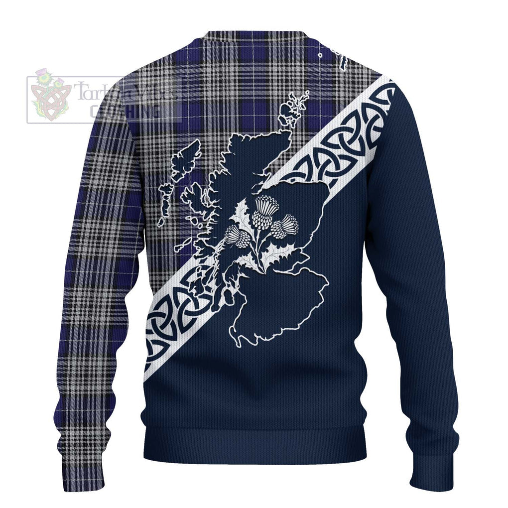 Napier Tartan Ugly Sweater Featuring Thistle and Scotland Map - Tartan Vibes Clothing