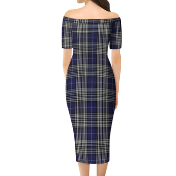 Napier Tartan Off Shoulder Lady Dress