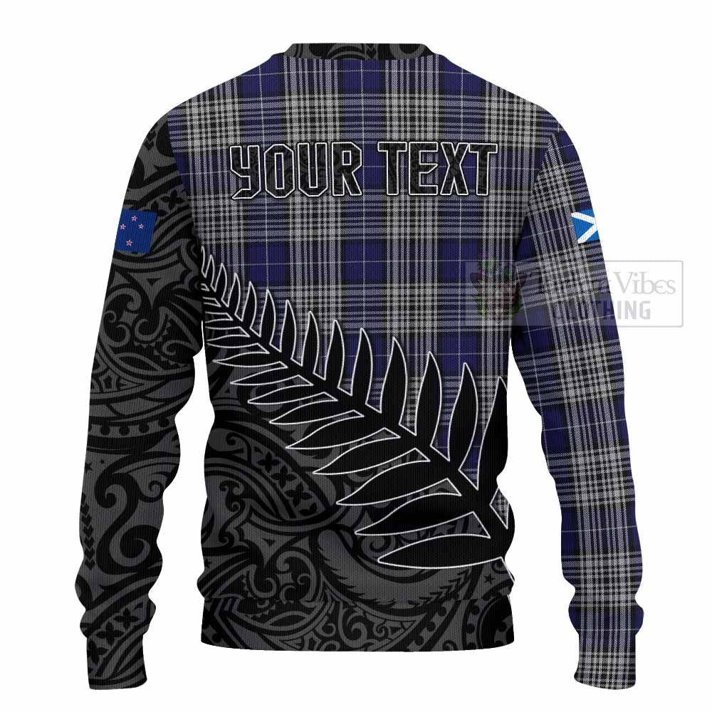 Tartan Vibes Clothing Napier Crest Tartan Knitted Sweater with New Zealand Silver Fern Half Style