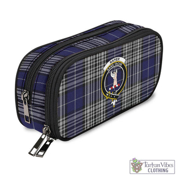 Napier Tartan Pen and Pencil Case with Family Crest