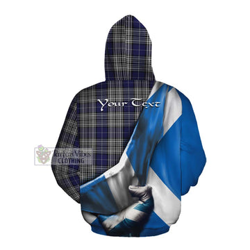 Napier Tartan Cotton Hoodie with Family Crest Scotland Patriotic Style