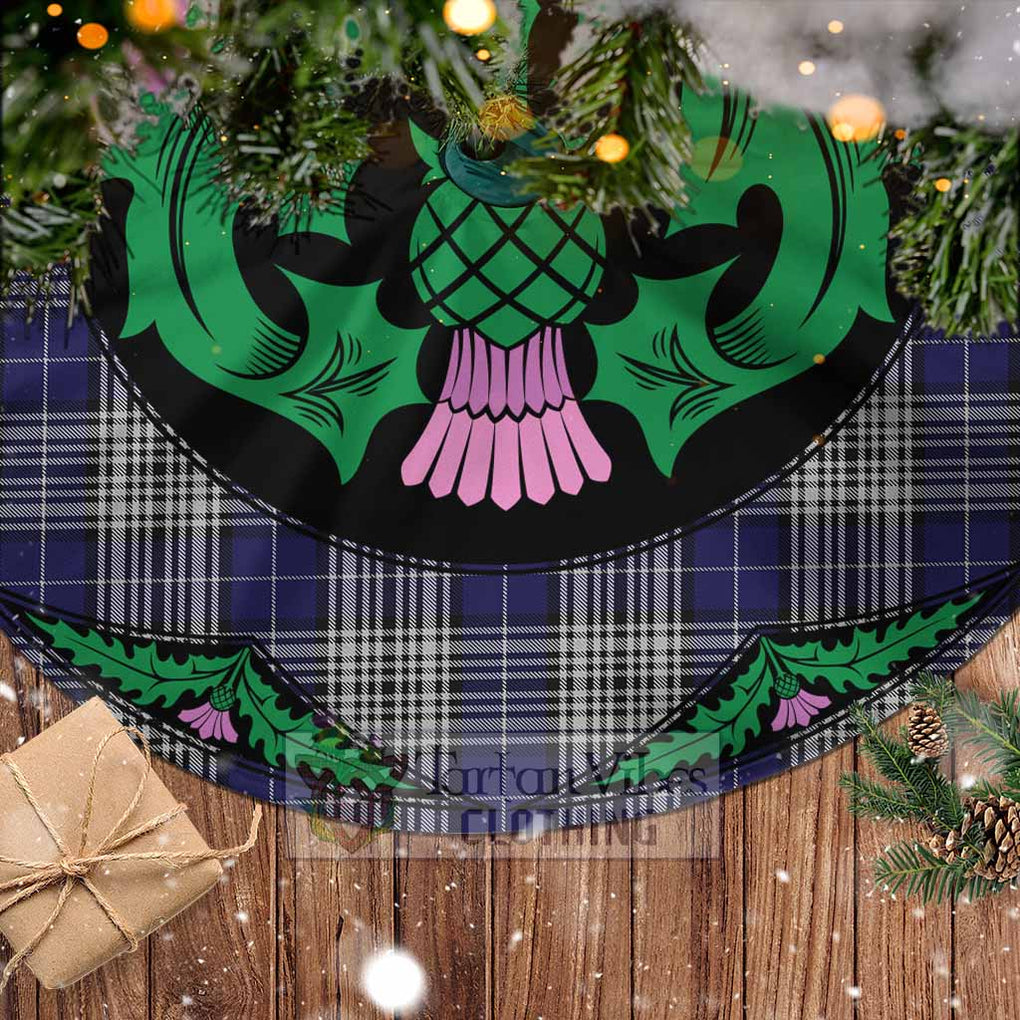 Tartan Vibes Clothing Napier Tartan Christmas Tree Skirt Scottish Thistle Style