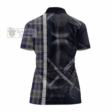 Napier Tartan Women's Polo Shirt with Family Crest Cross Sword Thistle Celtic Vibes