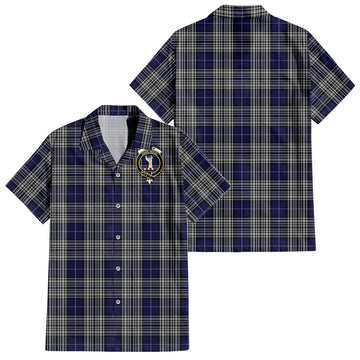 Napier Tartan Short Sleeve Button Down Shirt with Family Crest