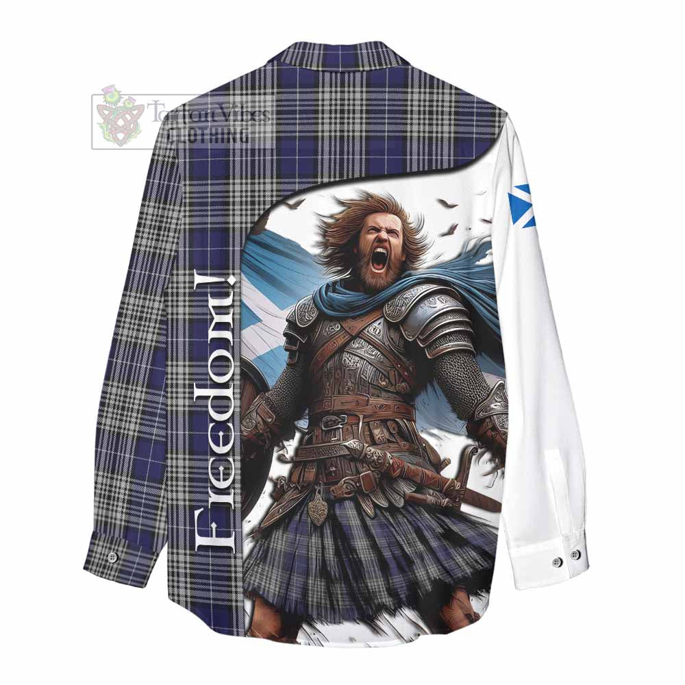 Tartan Vibes Clothing Napier Crest Tartan Women's Casual Shirt Inspired by the Freedom of Scottish Warrior