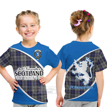 Napier Family Crest Tartan Kid T-Shirt Celebrate Saint Andrew's Day in Style