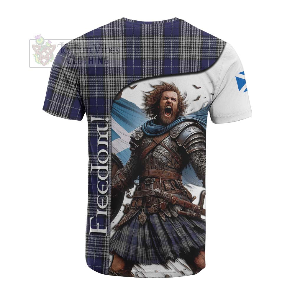 Tartan Vibes Clothing Napier Crest Tartan Cotton T-shirt Inspired by the Freedom of Scottish Warrior