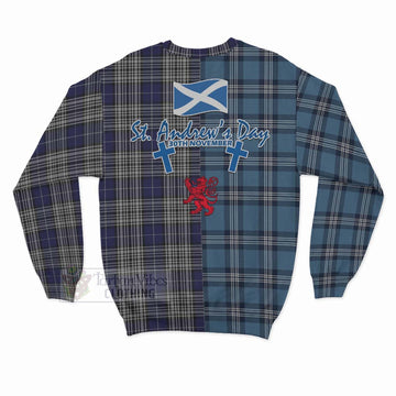 Napier Tartan Sweatshirt Happy St. Andrew's Day Half Tartan Style