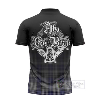 Napier Tartan Zipper Polo Shirt Featuring Alba Gu Brath Family Crest Celtic Inspired