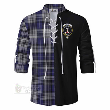 Napier Tartan Ghillie Kilt Shirt with Family Crest and Half Of Me Style