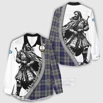 Napier Tartan Clan Crest Women's Casual Shirt with Highlander Warrior Celtic Style