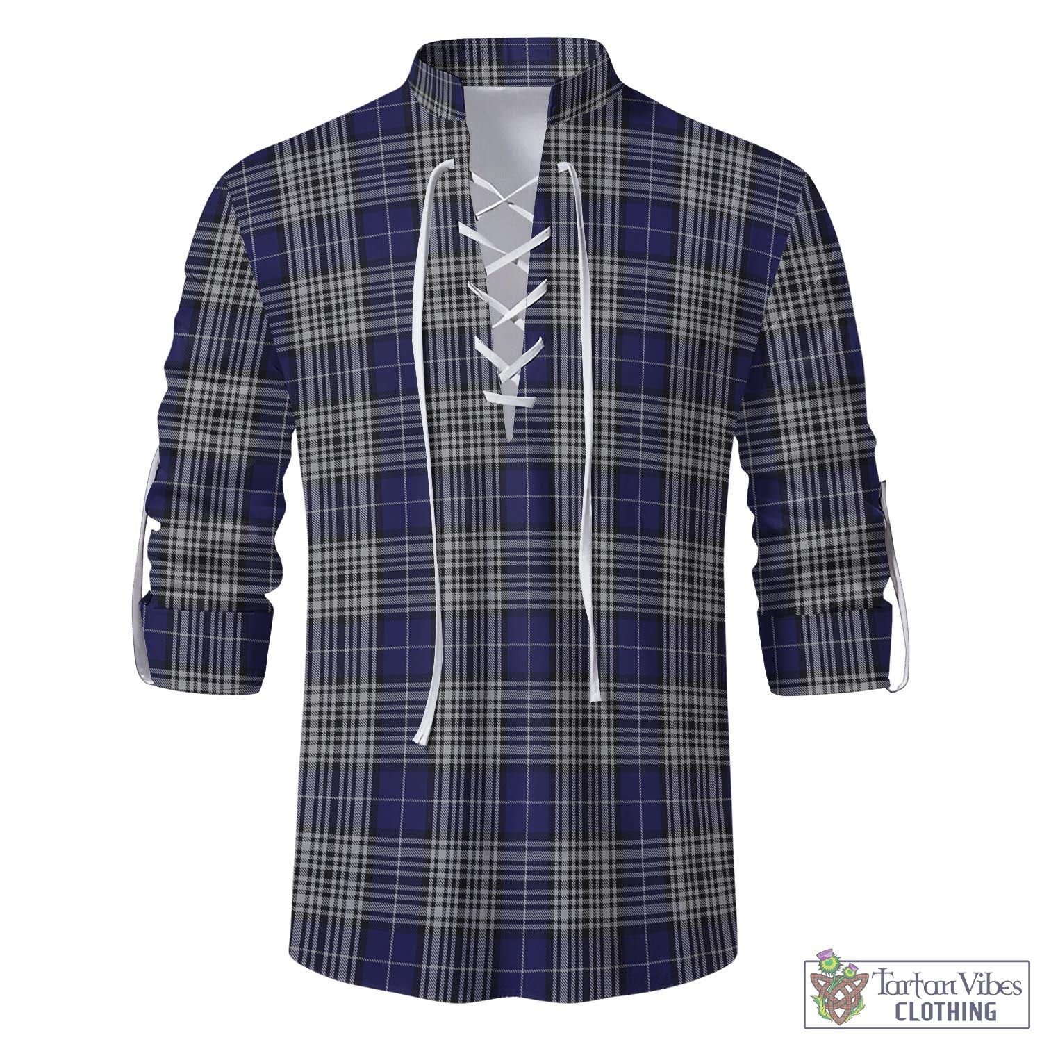 Tartan Vibes Clothing Napier Tartan Men's Scottish Traditional Jacobite Ghillie Kilt Shirt