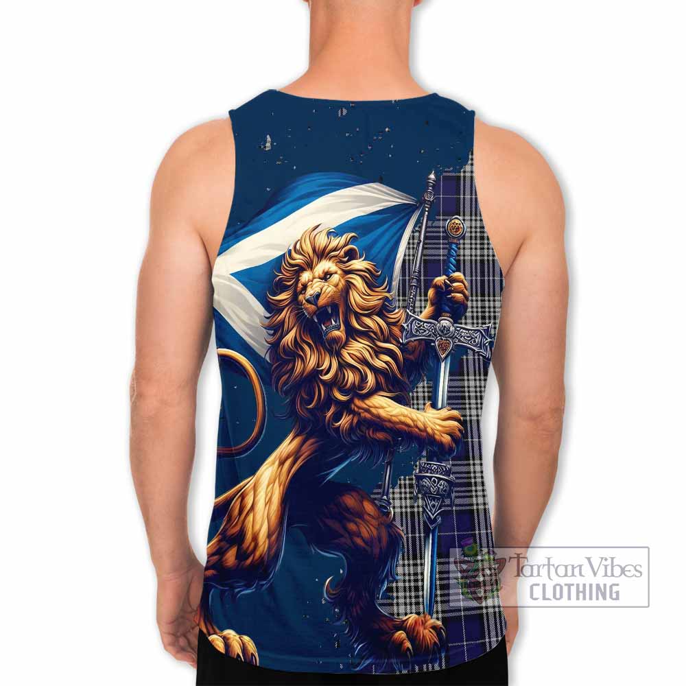 Tartan Vibes Clothing Napier Tartan Family Crest Men's Tank Top with Scottish Majestic Lion