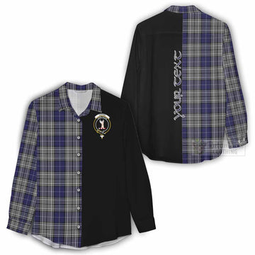 Napier Tartan Women's Casual Shirt with Family Crest and Half Of Me Style