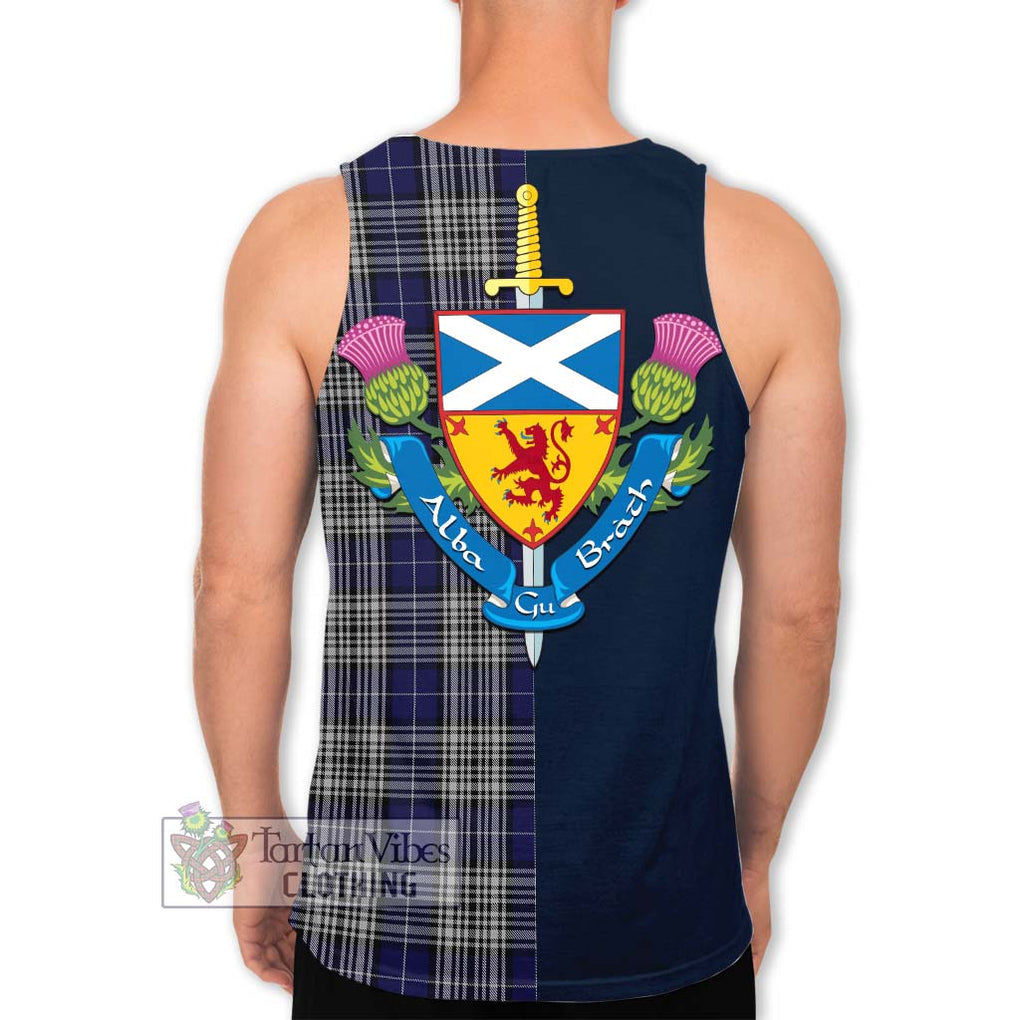 Napier Tartan Men's Tank Top Alba with Scottish Lion Royal Arm Half Style - Tartan Vibes Clothing