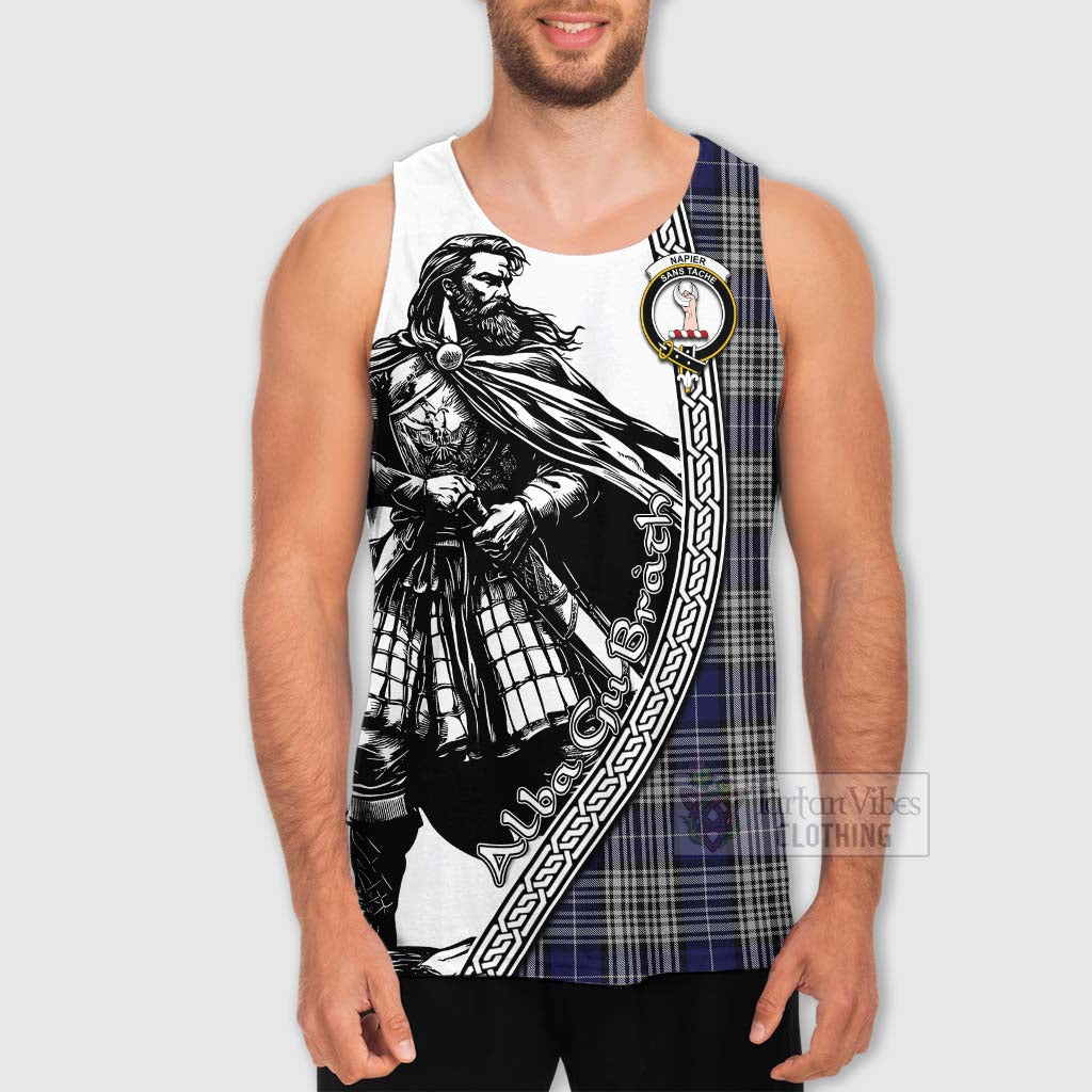 Napier Tartan Clan Crest Men's Tank Top with Highlander Warrior Celtic Style - Tartan Vibes Clothing