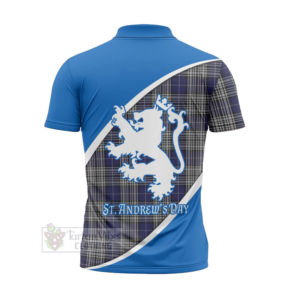 Tartan Vibes Clothing Napier Family Crest Tartan Zipper Polo Shirt Celebrate Saint Andrew's Day in Style