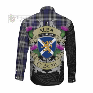 Napier Tartan Family Crest Long Sleeve Button Shirt Lion Rampant Royal Thistle Shield Celtic Inspired Men's Shirt - Tartan Vibes Clothing