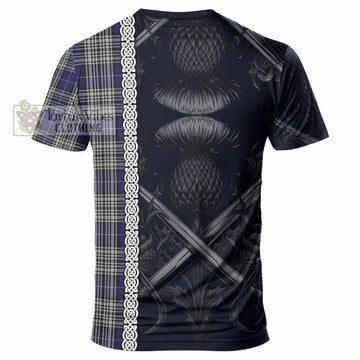 Napier Tartan T-Shirt with Family Crest Cross Sword Thistle Celtic Vibes