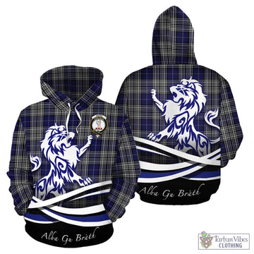 Napier Tartan Hoodie with Alba Gu Brath Regal Lion Emblem