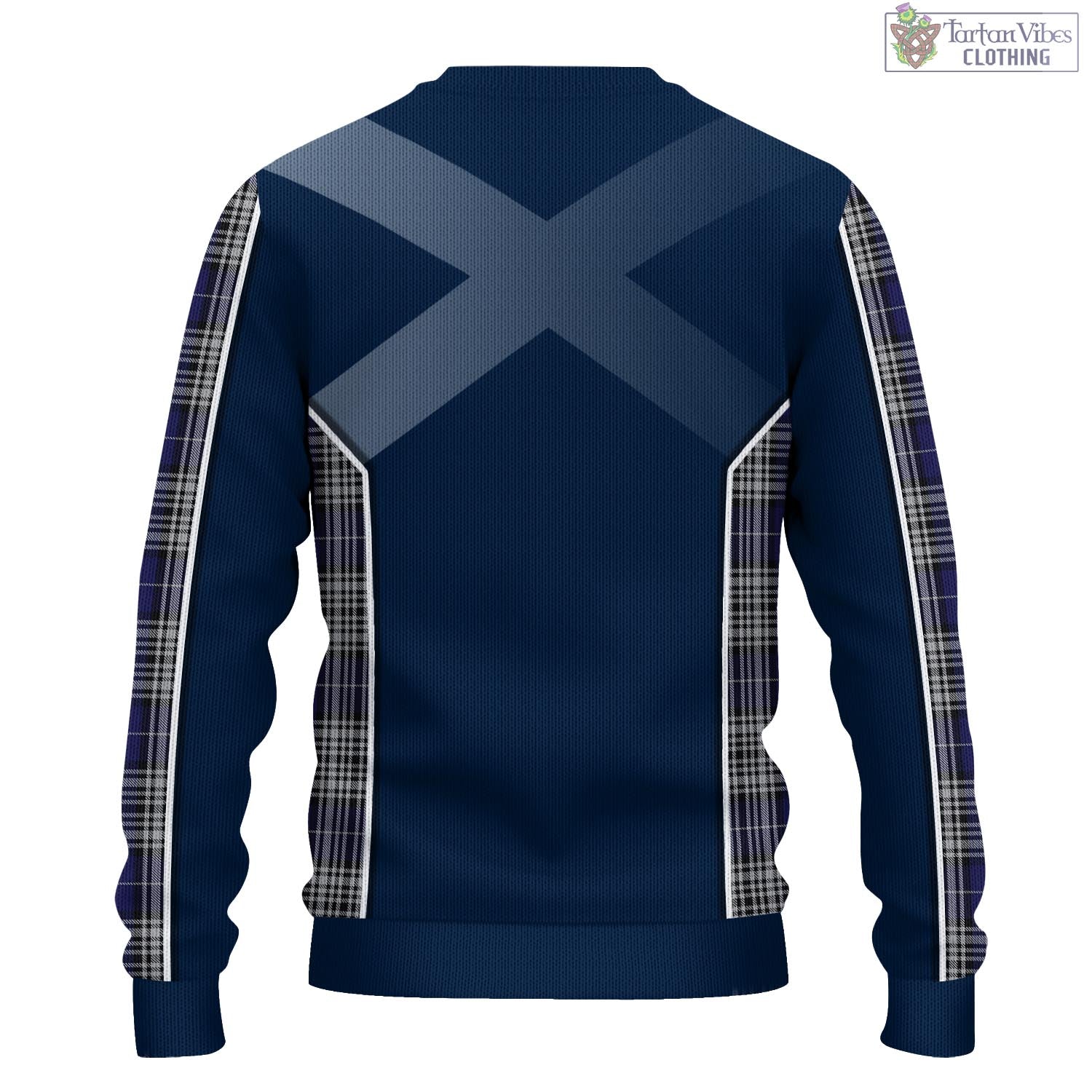 Tartan Vibes Clothing Napier Tartan Knitted Sweatshirt with Family Crest and Scottish Thistle Vibes Sport Style