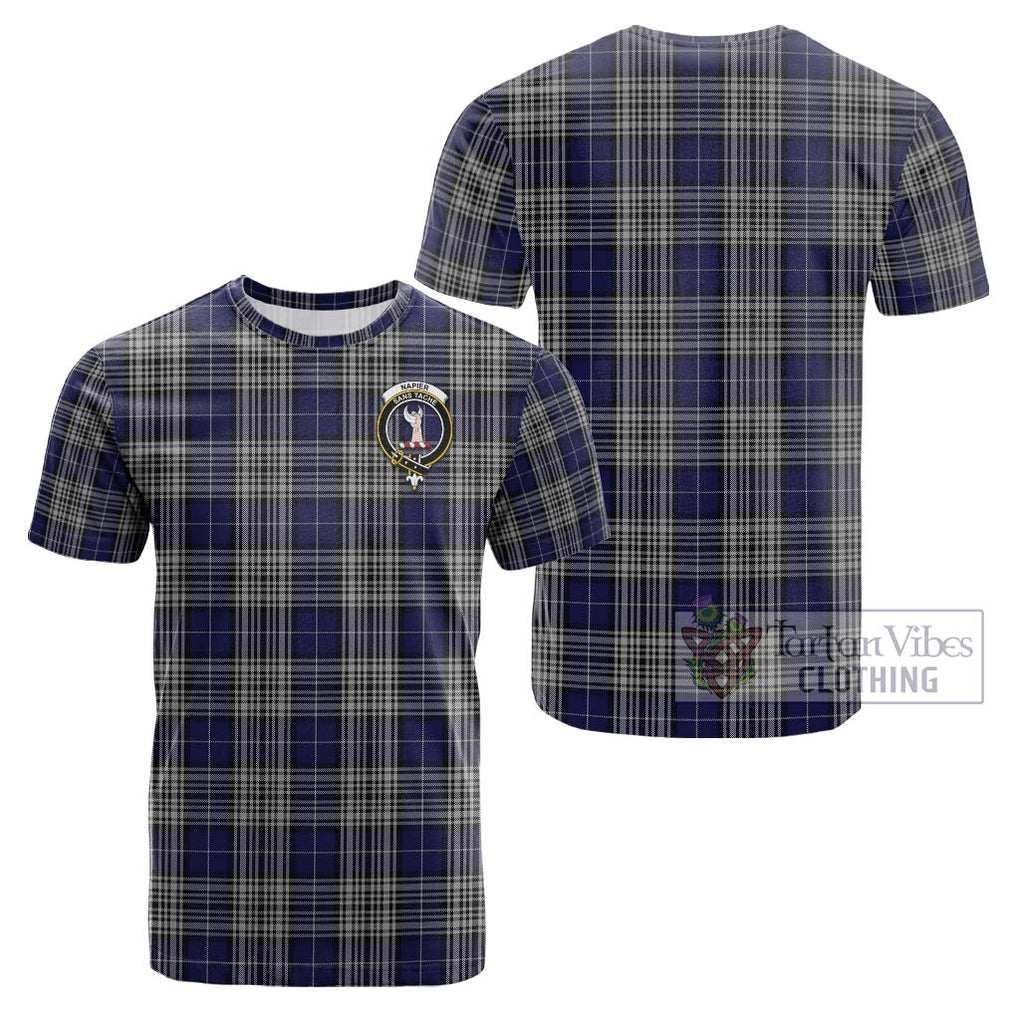 Napier Tartan Cotton T-Shirt with Family Crest Kid's Shirt - Tartanvibesclothing Shop