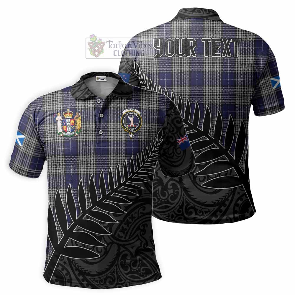 Napier Crest Tartan Polo Shirt with New Zealand Silver Fern Half Style