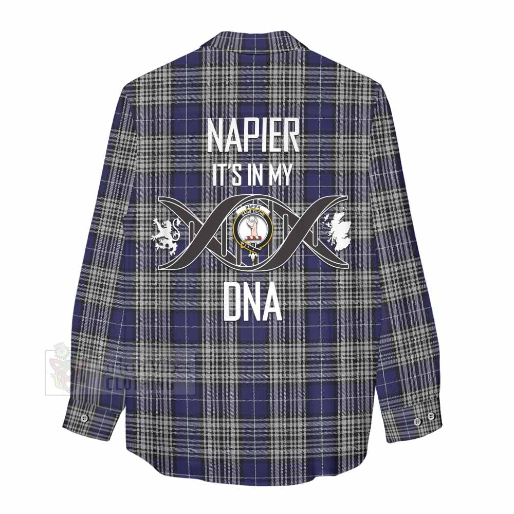 Tartan Vibes Clothing Napier Tartan Women's Casual Shirt with Family Crest DNA In Me Style