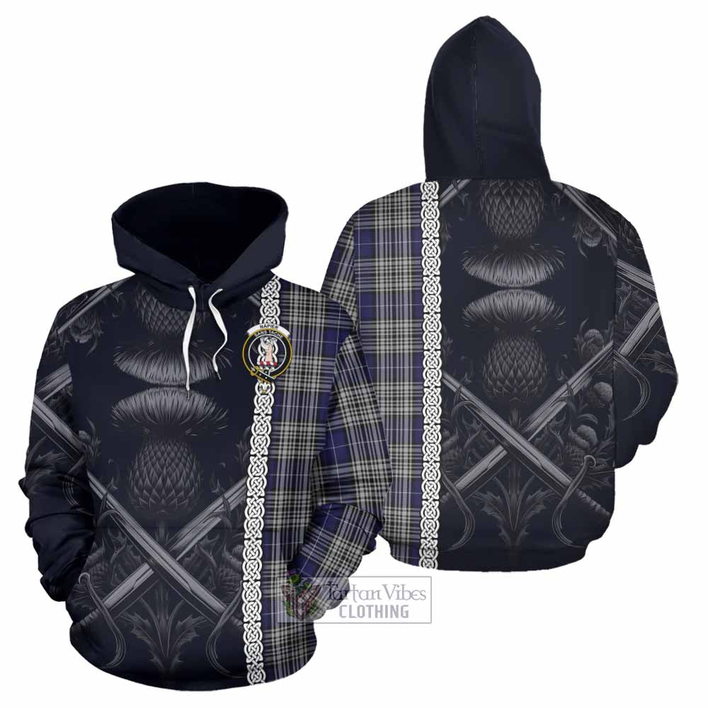 Napier Tartan Hoodie with Family Crest Cross Sword Thistle Celtic Vibes - Tartan Vibes Clothing