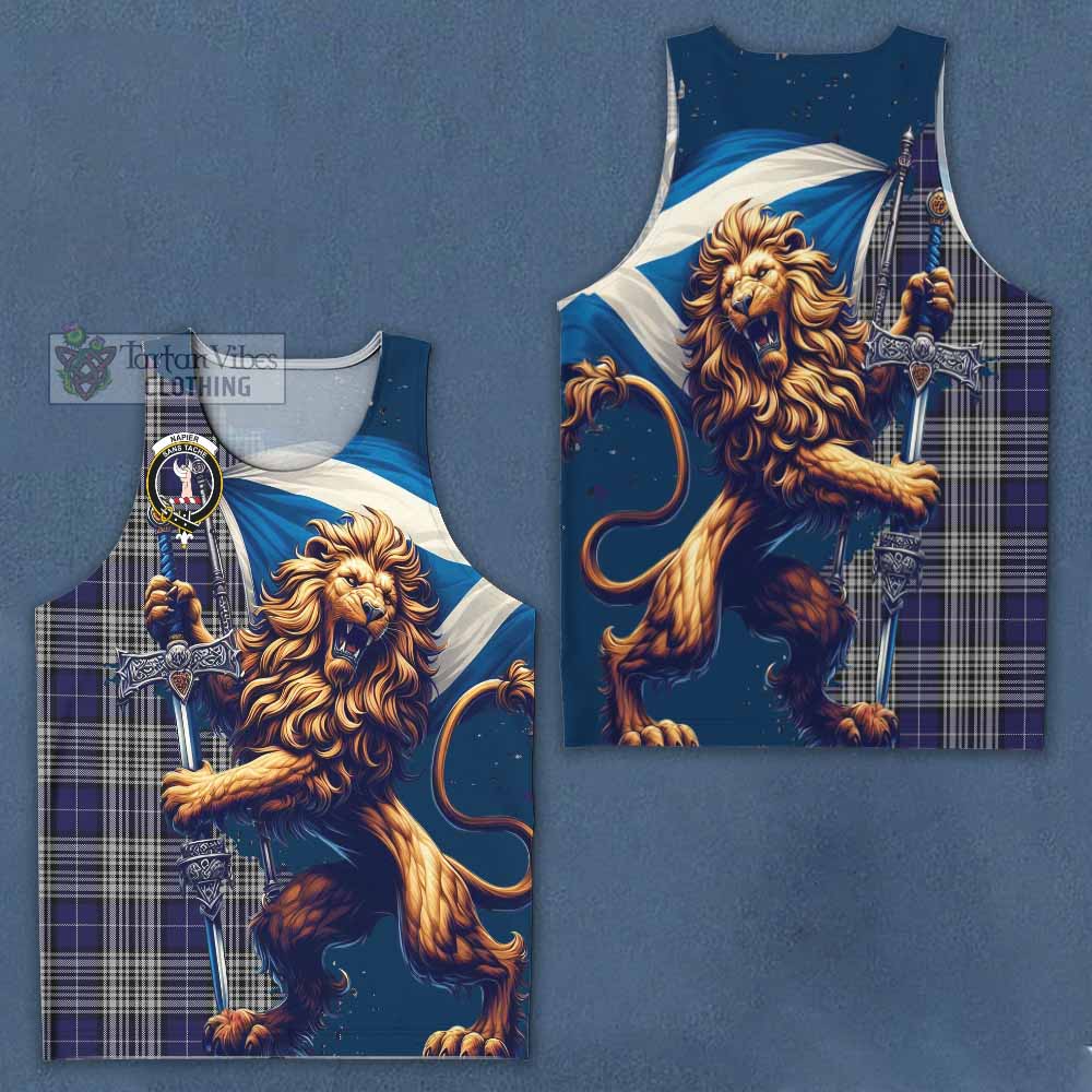 Tartan Vibes Clothing Napier Tartan Family Crest Men's Tank Top with Scottish Majestic Lion