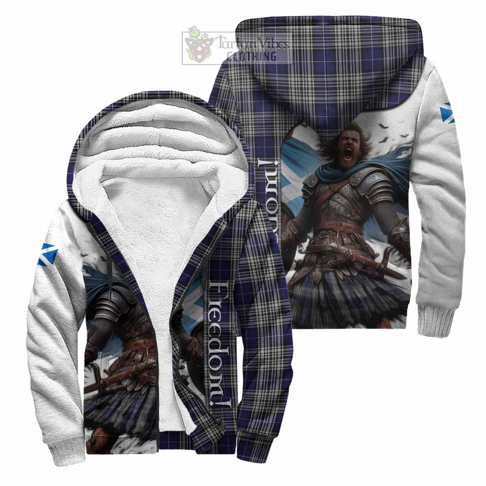 Tartan Vibes Clothing Napier Crest Tartan Sherpa Hoodie Inspired by the Freedom of Scottish Warrior