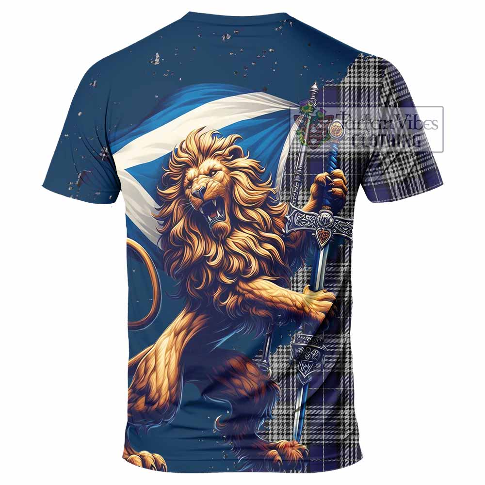 Tartan Vibes Clothing Napier Tartan Family Crest T-Shirt with Scottish Majestic Lion