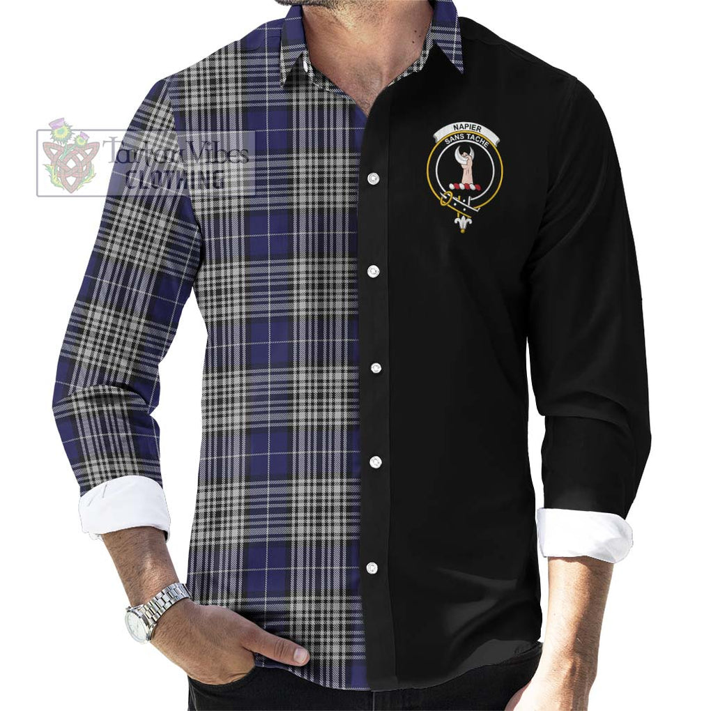 Napier Tartan Long Sleeve Button Shirt with Family Crest and Half Of Me Style - Tartanvibesclothing Shop