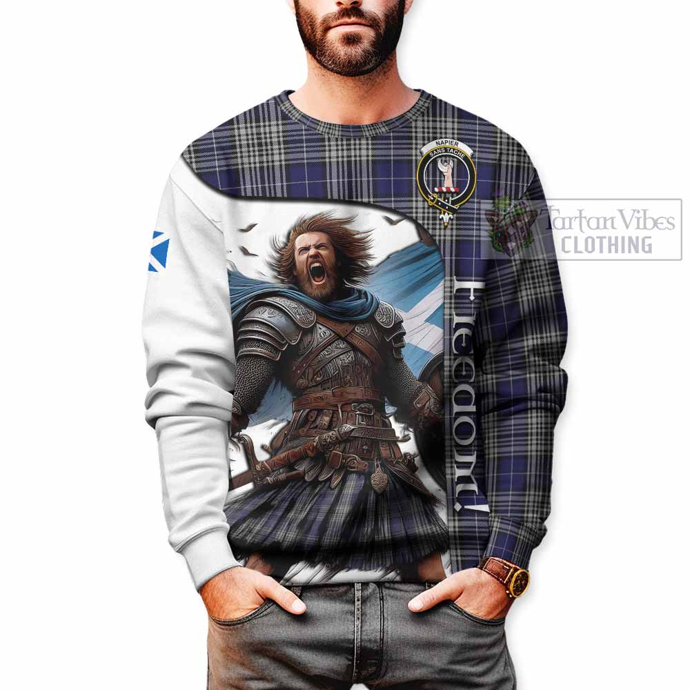 Tartan Vibes Clothing Napier Crest Tartan Sweatshirt Inspired by the Freedom of Scottish Warrior