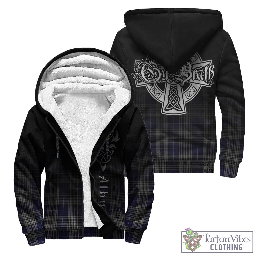 Tartan Vibes Clothing Napier Tartan Sherpa Hoodie Featuring Alba Gu Brath Family Crest Celtic Inspired