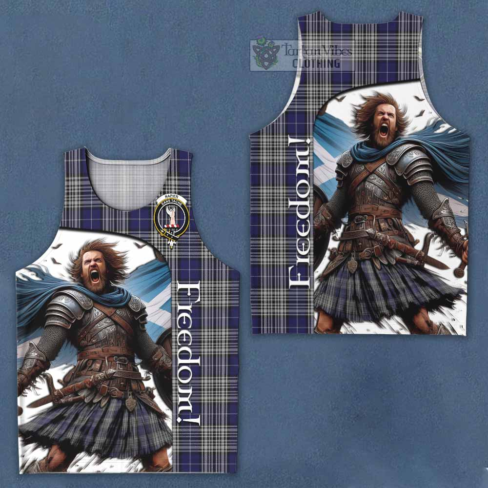 Tartan Vibes Clothing Napier Crest Tartan Men's Tank Top Inspired by the Freedom of Scottish Warrior