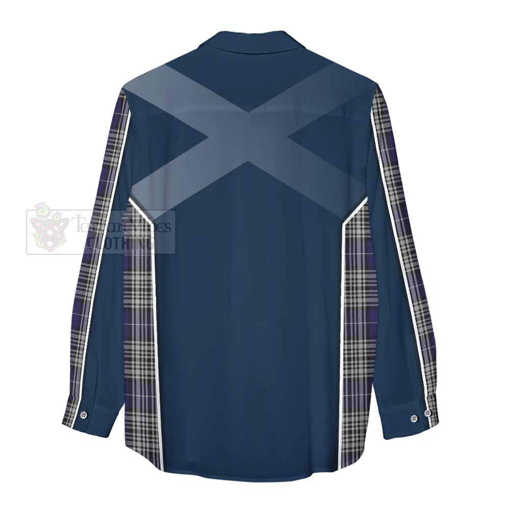 Tartan Vibes Clothing Napier Tartan Women's Casual Shirt with Family Crest and Lion Rampant Vibes Sport Style