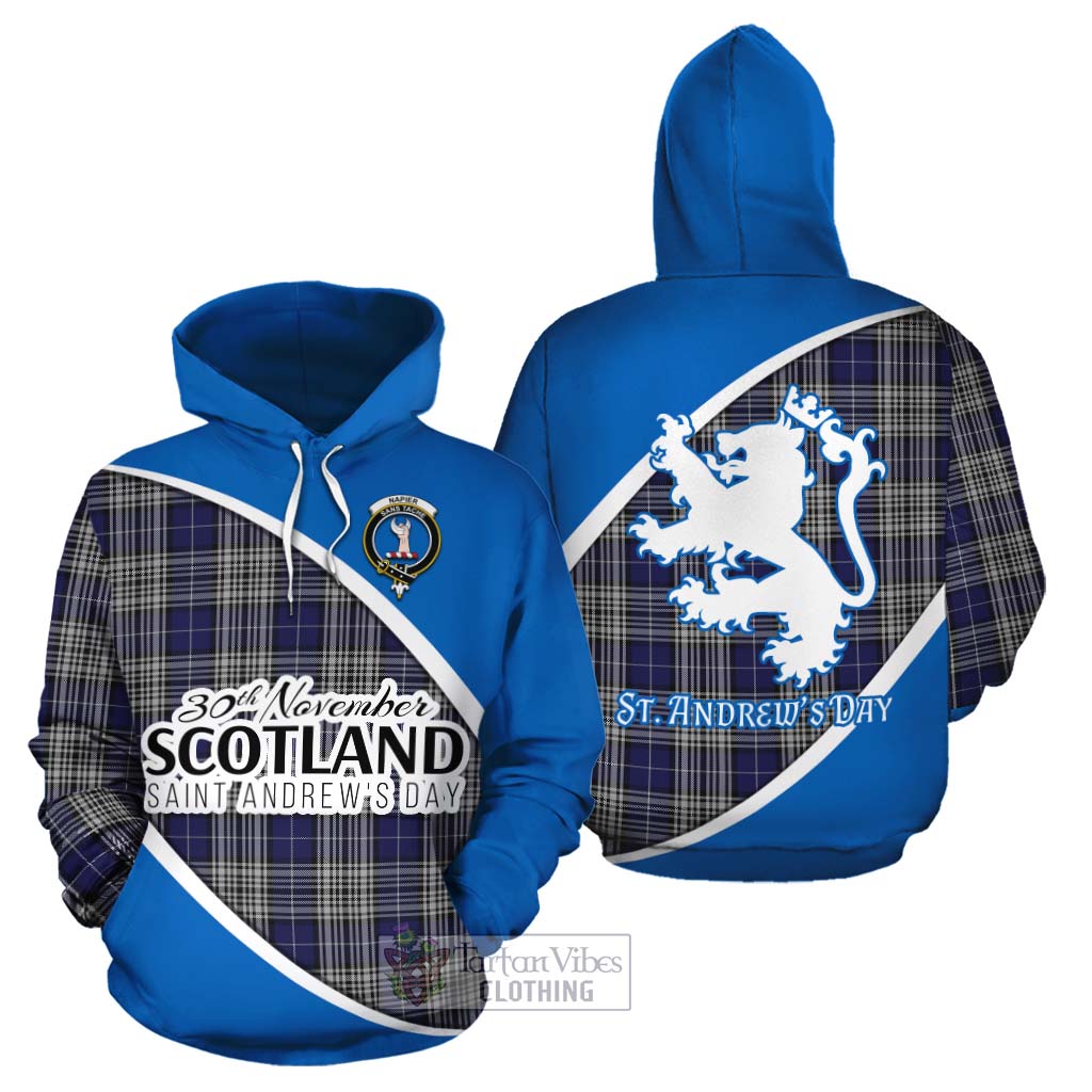 Tartan Vibes Clothing Napier Family Crest Tartan Cotton Hoodie Celebrate Saint Andrew's Day in Style