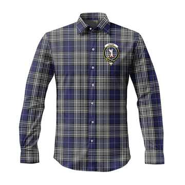 Napier Tartan Long Sleeve Button Up Shirt with Family Crest