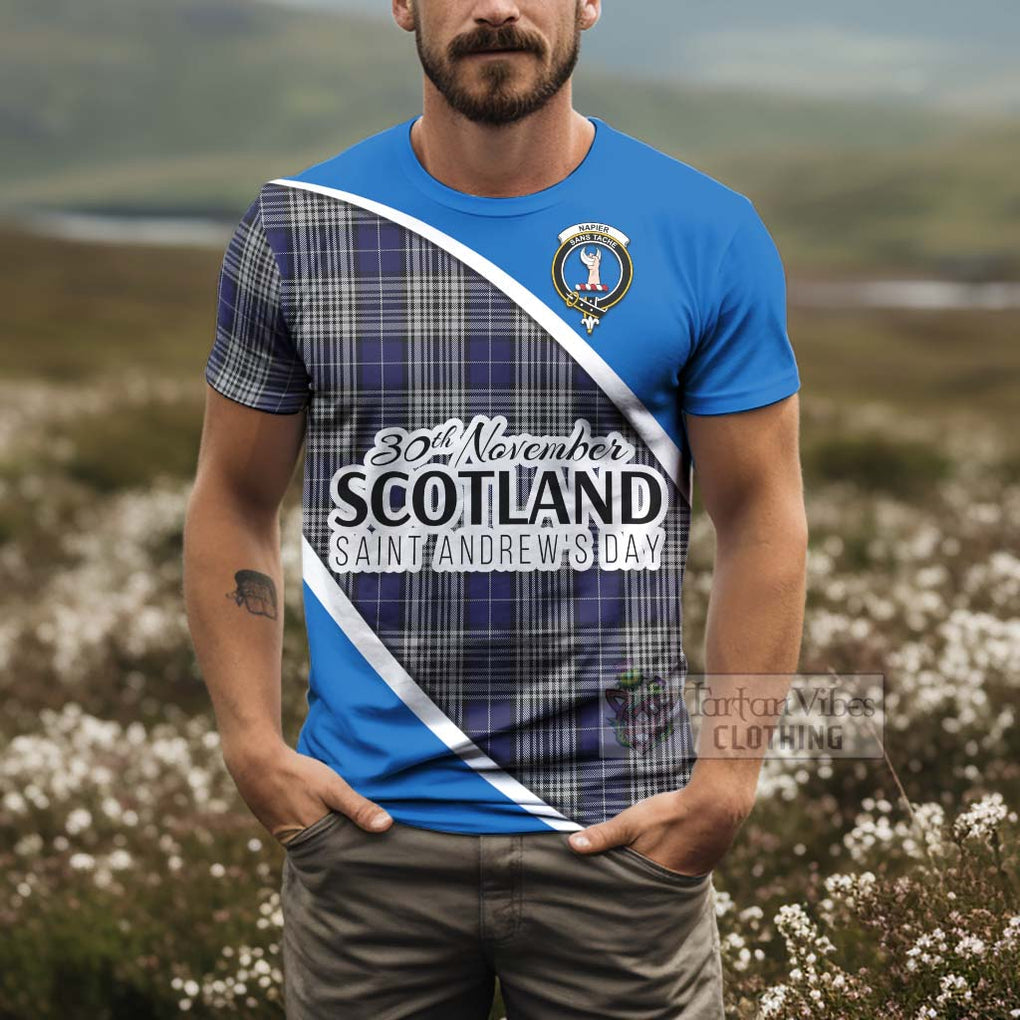 Tartan Vibes Clothing Napier Family Crest Tartan T-Shirt Celebrate Saint Andrew's Day in Style