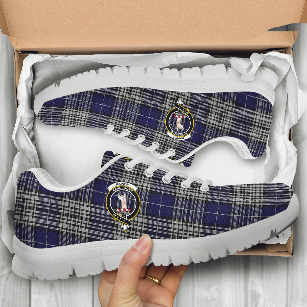 Napier Tartan Sneakers with Family Crest - Tartan Vibes Clothing