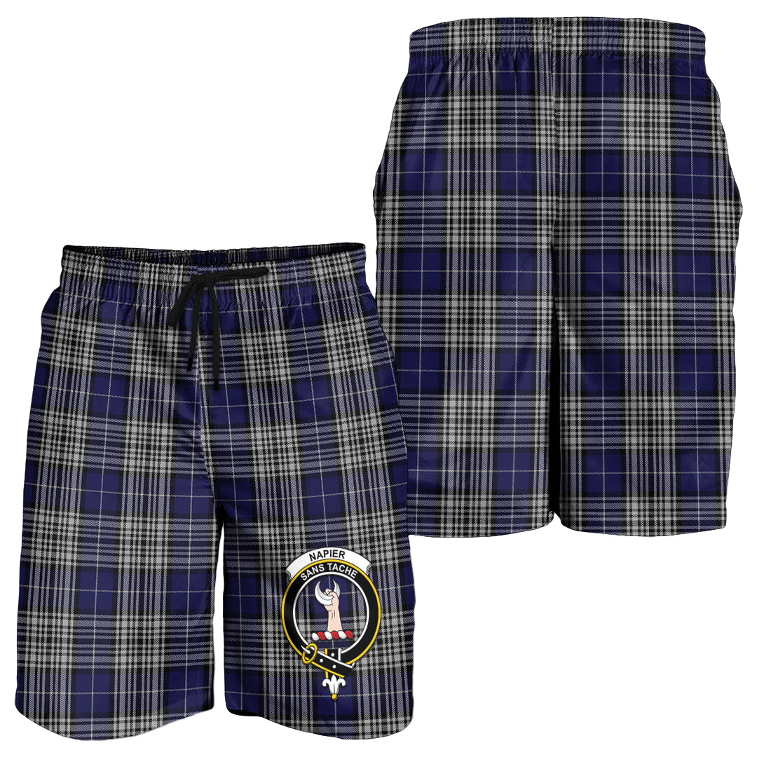Napier Tartan Mens Shorts with Family Crest - Tartan Vibes Clothing