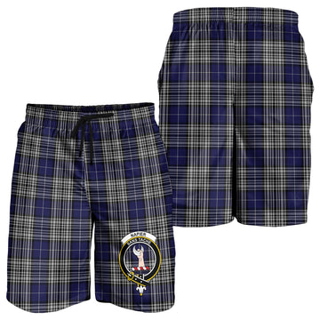 Napier Tartan Mens Shorts with Family Crest