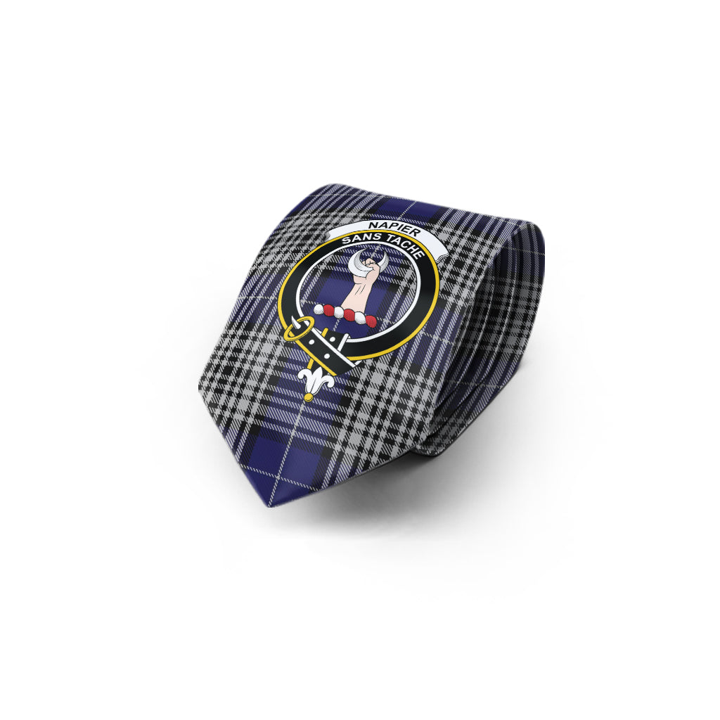 Napier Tartan Classic Necktie with Family Crest - Tartan Vibes Clothing