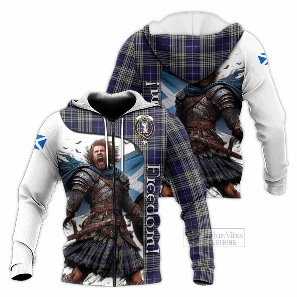 Tartan Vibes Clothing Napier Crest Tartan Knitted Hoodie Inspired by the Freedom of Scottish Warrior